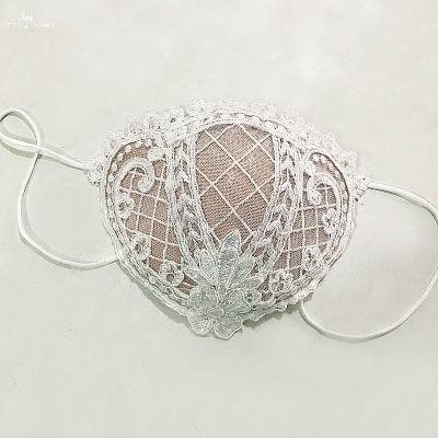 China Lace Edge RSV131 Face Cover For Bride, Wedding Cover Up, Lace Applique Bra Used For Cover Face for sale