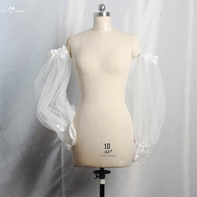 China RSG23 Fingerless Real Puffy Tulle Custom Made Off Shoulder Style Detachable Sleeves For Wedding Dress, Long Gloves Women, Lace Up Gloves for sale