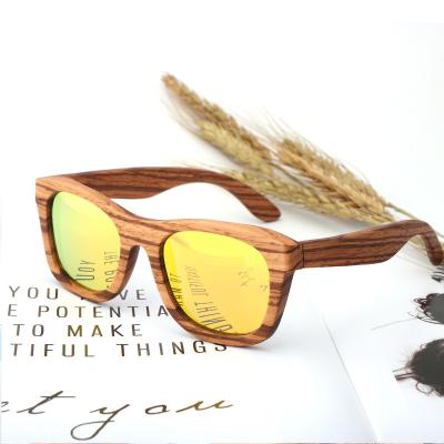 China Fashion Sun Glasses Trend Beach UV400 Glass Polarized Wooden Bamboo Sunglasses For Women Men for sale