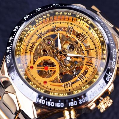 China DIVER men's luxury wristwatch automatic mechanical watch gold watch customized fashion stainless steel hollow mechanical watch for sale