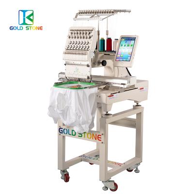 China 2019 Finished Hat/T-shirt/Gold Stone 12 Needles Embroidery Machine For Clothes/Logos/3D Embroidery Computerized Single Head Embroidery Machine for sale