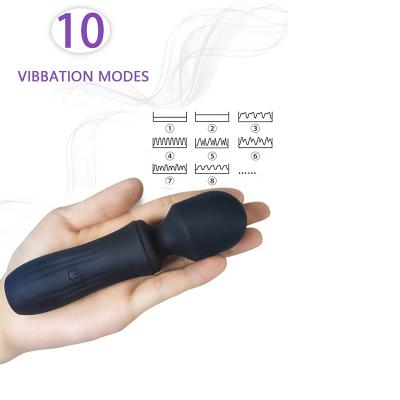 China Portable Flexible Heads Magic Wand Massager Gun for Muscle Tension and Pain Relief, Mini Hand Size 10 Vibration Fascia Personal Use Massager for sale