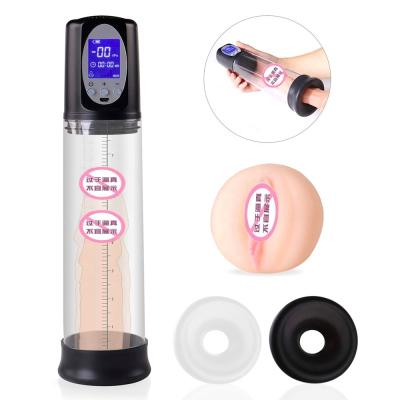 China Enlarge Penis Products LCD Display Electric Dick Enlarger Device Vacuum Erection Enhancer Penis Pump Enlargement Products for sale