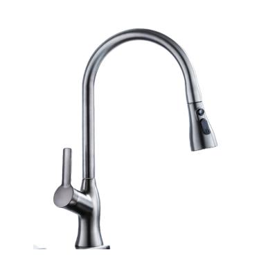 China Metered Faucets Pull Out Kitchen Faucet Sink Faucet Single Handle Kitchen Mixer Taps Brass Hot And Cold Water for sale