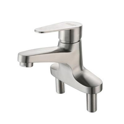 China Hot And Cold Single Handle Basin Faucets 304 Stainless Steel Dual Metered Faucet Table Hole Basin Basin Faucet Bathroom Toilet Faucet for sale