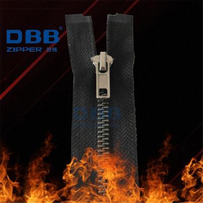 China Factory Decoration Open End Flame Retardant Flame Retardant Chinese Metal Zipper 3# Zipper for sale