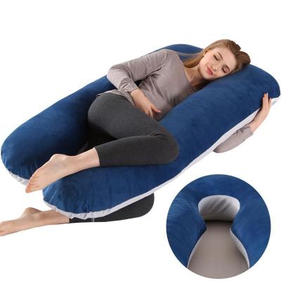 China Anti Static Pregnancy Body Pillows With Velvet Cover Full Long U Shaped Maternity Pillow for sale