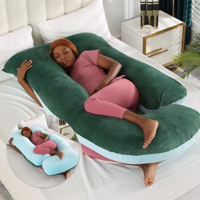 China Anti Static Velvet Pregnancy Pillow Comfortable Soft U Shaped Maternity Pillow For Sleeping for sale