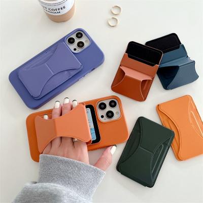 China With Detachable Magnetic Stand Desk Leather Wallet Phone Holder Stand Back Compatible For iPhone 13 Tri Case Holder Slots For iPhone 12 for sale