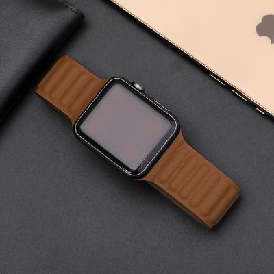 China Magnetic Leather Magnetic Strap For Apple Watch 7 40mm Band 42mm 38mm Apple Watch 7 Wrist Strap Apple Watch Strap Band 44mm for sale