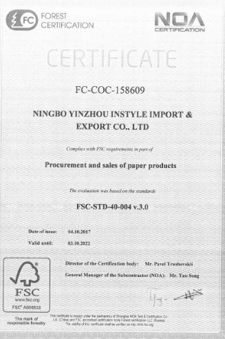 FSC - Ningbo Instyle  Import And Export Co., Ltd.