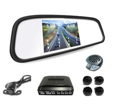 China CPU Design 4.3 Inch Car Rear View Mirror Car Reverse Camera System With Parking Sensor for sale