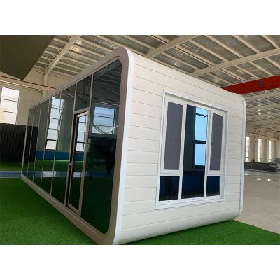 China Modern Useful Best Quality Prefab Garden Meeting Pod Office Container House Best Assembled Apple Booth With Aluminum Plate for sale