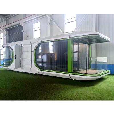 China Modern Useful Best Quality Prefab Garden Meeting Pod Office Container House Best Assembled Apple Booth With Aluminum Plate for sale