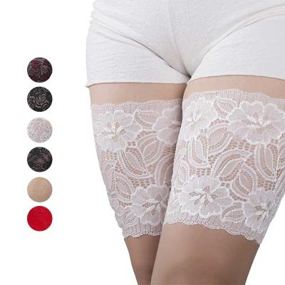 China 2Pcs Breathable Sexy Lace Leg Warmer Boots Non-slip Silicone Phone Pouch Ladies Thigh Garter Socks for sale