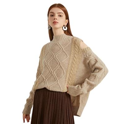 China Anti-wrinkle Korean Style Women's Clothing Off The Shoulder Woolen Sweater Female Shorts Full Crew Neck Knitted Women's Sweater Pullover Sweaters for sale