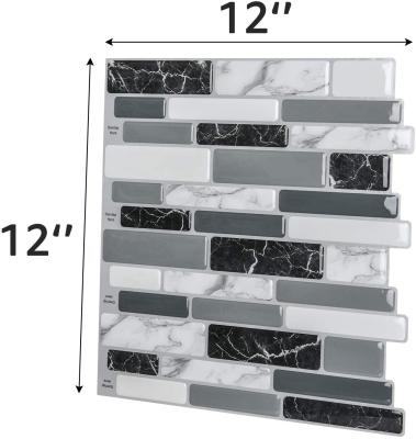 China Waterproof Peel And Stick Backsplash Tiles Engruesar Tile Sticker For Kitchen And Bathroom 3D Wall for sale