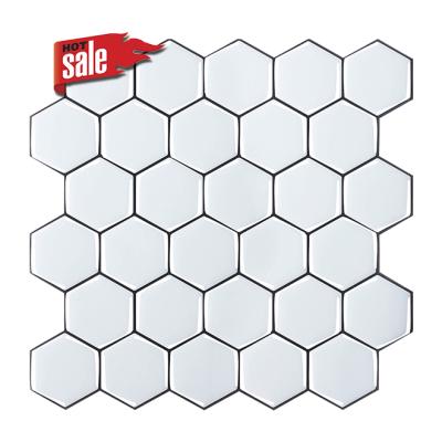 China Cheap Price Modern Bathroom Kitchen Self Adhesive Faux Ceramic Wall Tiles, Light Skin And Stick Backsplash Tiles for sale