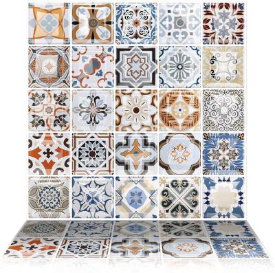 China Simple and Easy Stripping Spanish and Moroccan Vinyl Wall Tile Stickers Peel and Stick DIY Backsplash for Kitchen Stick on Up for sale