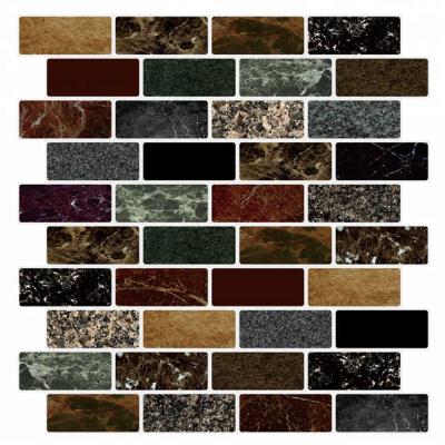 China Simple and Easy Stripping Self Adhesive Wall Tile Peel and Stick Backsplash for Kitchen Marble Design Tile for sale