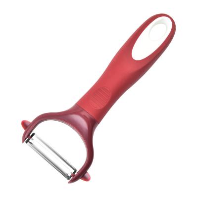 China Sustainable Kitchen Gadget Fruit Vegetable Sharp Stainless Steel Soft-Handled Prep Y-Peeler for sale