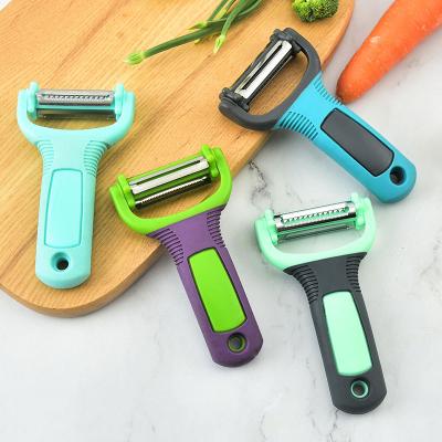 China Sustainable Multifunctional kitchen Gadget 3 in 1 Rotatable Stainless Steel Blade Vegetable potato Peeler for sale