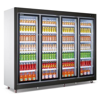 China Single-temperature Upright Commercial Supermarket Ice Cream Display Freezer 4 Glass Door Equipment for sale