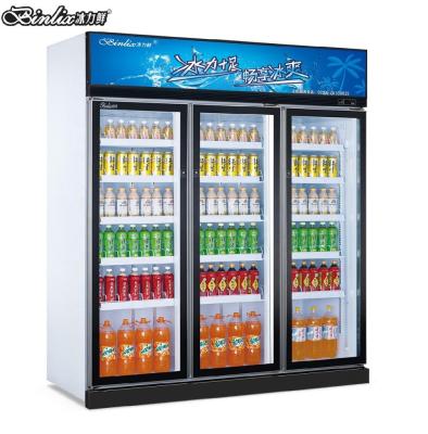 중국 Single-temperature Upright Supermarket Equipment Drinkable Commercial Cooler Display Refrigerator 3 Door 판매용