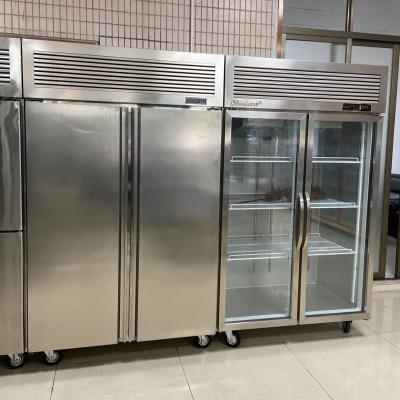 China Double-temperature 2 door deep freezer refrigerator hotel restaurant temperature for sale