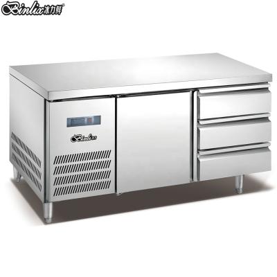 China Single-temp Binliac 1.5m 3 Drawer Worktable Freezer Stainless Steel Fridge for sale