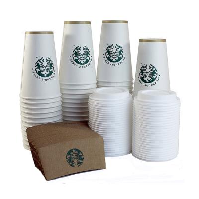 China Wholesale 10oz Biodegradable Single Wall Food Grade Double Drink Use Custom Printed Paper Coffee Cup for sale