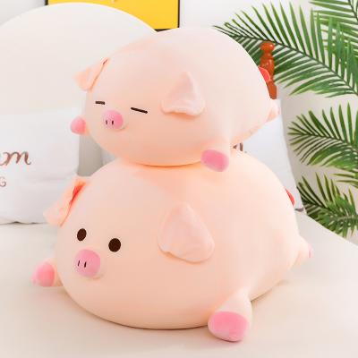 China Wholesale High Quality Chubby Pink Plush Cuddle Pillow Stuffed Toy Piggy Throw Pillow For Kids Cute Fun Lovely Lovely for sale