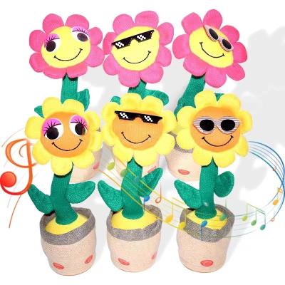 China Fun Cute Hot Sale Funny Cactus Dancing Talking Electronic Cactus Toy Dancing Shake Dance Singing Cactus for sale