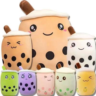 China Hot Sale Fruit Drinks Soft Toy Bubble Tea Plushie Pillow Stuffed Plush Soft Toy Bubble Tea Cup Cushion Kids Gift for sale