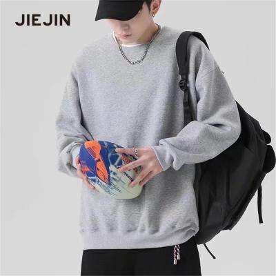 China 2022 New Fashion Anti-Wrinkle Solid Color Long Sleeve Casual Workout Pullover Shirt Tops Men's Fleece Crewneck Sweatshirt for sale