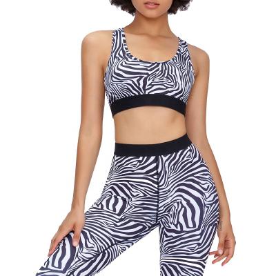 China Antibacterial Custom Women Wear Gym Active Fitness Clothes High Quality Printed Sports Bra and Leggings Fitness Workout Yoga Set for sale