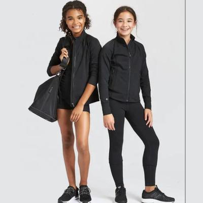 China Breathable Yoga Wear Kids Children Girls Workout Yoga Dance Running Jacket Women Wholesale Custom Zipper Jacket for sale