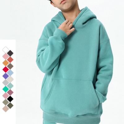 China 2022 Hot Sale Anti-Shrink Boys Amazon Sports Brush Fleece Pockets Pullover Hooded Sweatshirt (3-12 Years Old) for sale