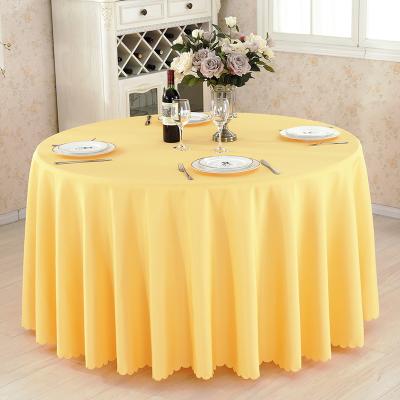 China Tablecloth Disposable Plain Yellow Tablecloths Gold Round Polyester Table Cloth Solid Home Wedding Wedding for sale