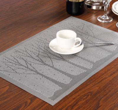 China Europe Silver Tree Thickened European Style PVC Heat Insulation Place Mat for sale