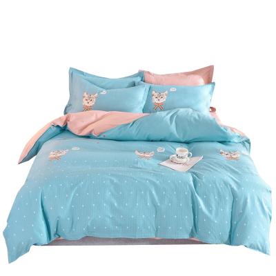 China 4PCS Anti Dust Mite 100% Cotton Fabric Bed Sheet Set For Bed Sheet/Duvetcover/Pillow Case/Fittedsheet for sale