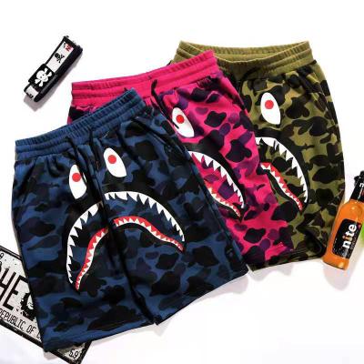 China Anti-wrinkle Ins Summer Pants Bape Shorts Street Casual Women Team Bape Unisex Pants Red Bape Shark Shorts For Men's Hoodie And Shorts for sale