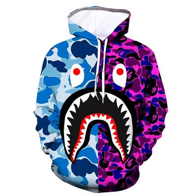 China Anti-wrinkle Shark Monkey Camouflage Hoodie Streetwear Hoodies Casual Zipper High Quality Wholesale Sweatshirt 2022 Bape Unisex Full Autumn Jacket for sale