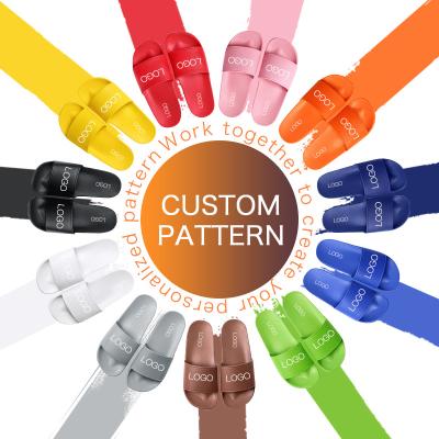 China CUSHIONING Sandals Custom Logo Luxury Slides Slippers With Custom Made Wholesale PVC Cheap Mens Sliders Your Logo for sale