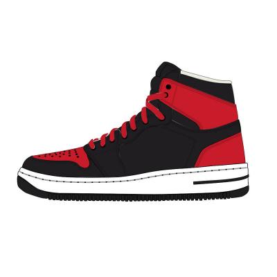 China Fashion Trend Factory Original Custom AJ 1 Genuine Leather Rubber Shoes Customized Laces Logo High Top Men Basketball Shoes for sale