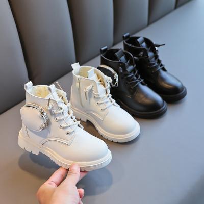 China 2021 Fashion Disposable Children's Casual Shoes Cute Solid Mini Boots With Bags Kids Boots for sale