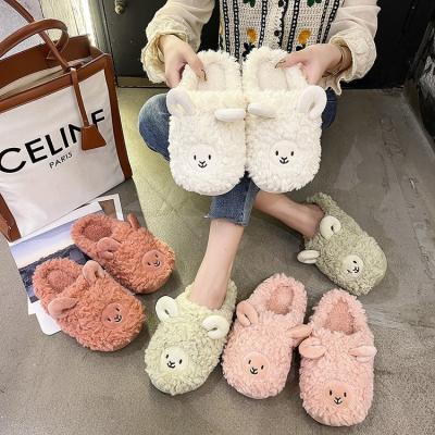 China CUSHIONING Luxury Warm Winter Fur Slippers Custom Made Cute Wholesale Valentine's Day Fashion Real Mink Fur Slides For Women Fur Slides for sale