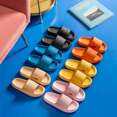 China CUSHIONING OEM Thick Platform Slippers Beach Eva Soft Sole Leisure Mens Ladies Indoor Bathroom Slide Sandals Anti-Slip Shoes Sit Slides for sale