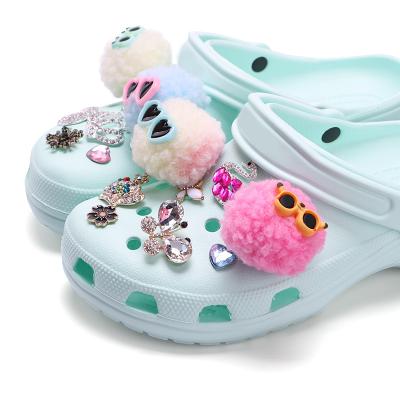 China Clog Charm Doll Glass Decoration Accessories Furry Shoes With For Kids Shoe Charms for sale