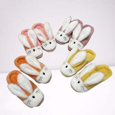 China Cushioning Cute Winter Fashion Rabbit Ears Women Slippers Stuffed Slippers Cotton Slippers for sale